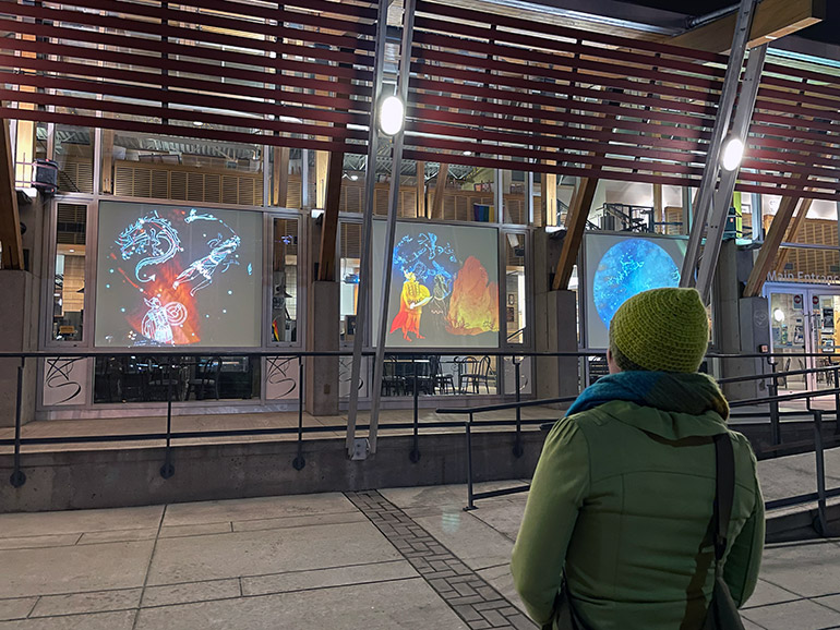 <em>Celestial Bodies: Four Stories</em> of the Night Sky, projections will be shown at the Rotary Centre for the Arts until February 28.